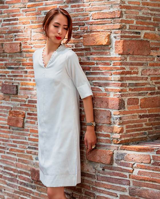 Đầm Suông Tulips DRE156 Trắng Ngọc Trai - Hity
