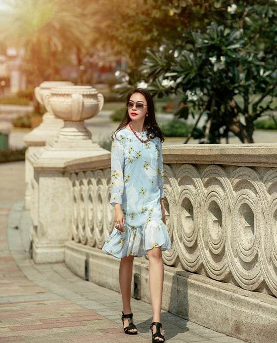 Đầm Suông Hoa Hạ Vàng DRE104 - Hity