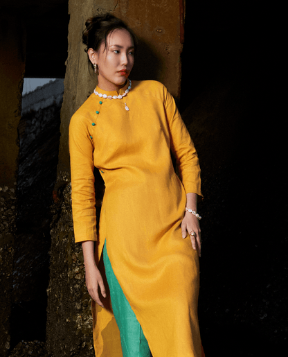 Áo Dài Linen Dã Quỳ ADA007 - Hity