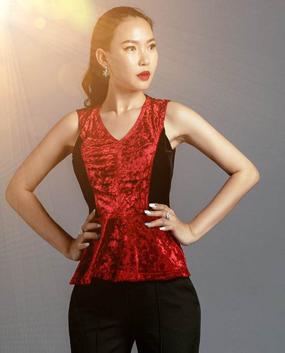 Áo Peplum Nhung Dạ Yến TOP123 - Hity