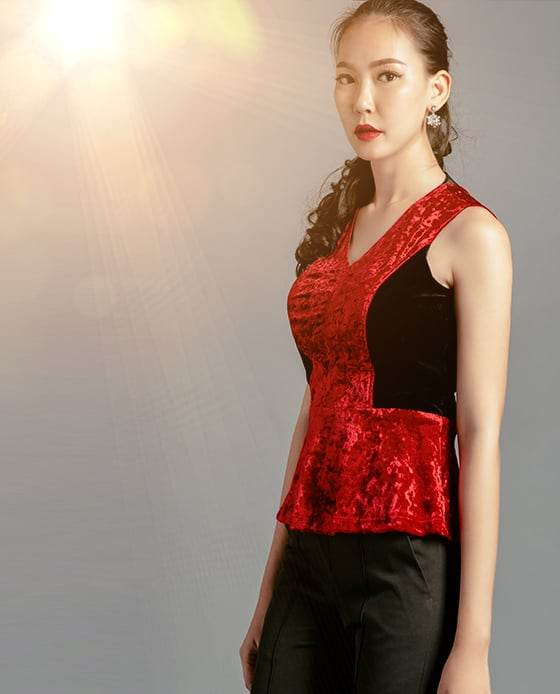 Áo Peplum Nhung Dạ Yến TOP123 - Hity