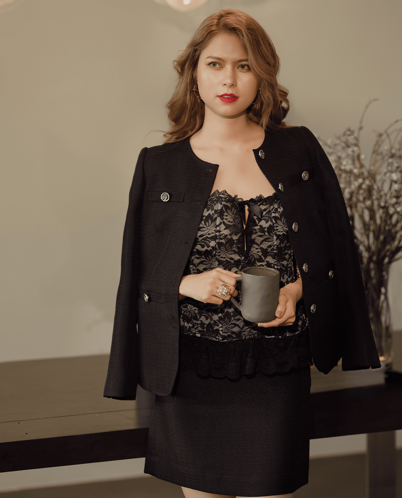 Áo Jacket Tweed Nam Hà TOP187 - Hity