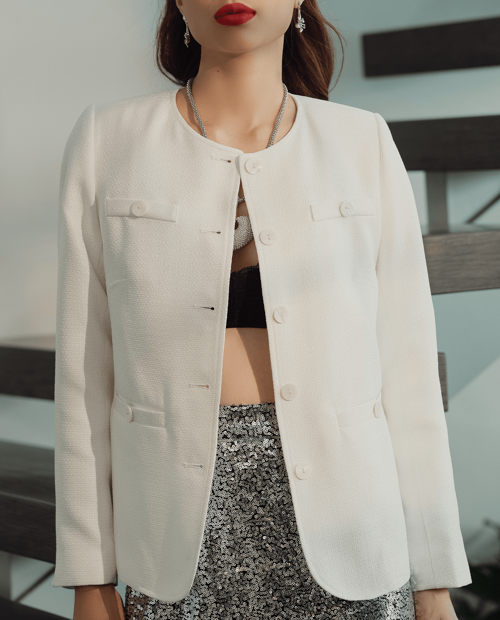 Áo Jacket Tweed Hà Giang TOP187 - Hity