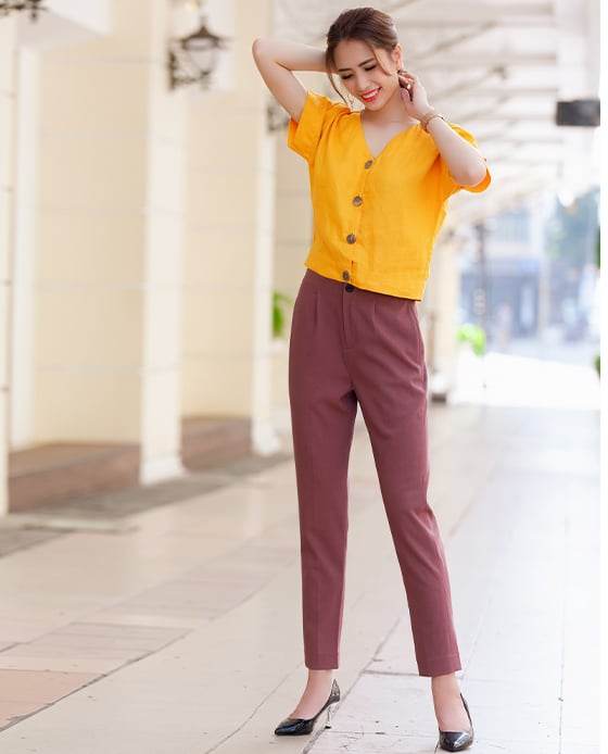 Áo Croptop Linen Carolina TOP134 - Hity