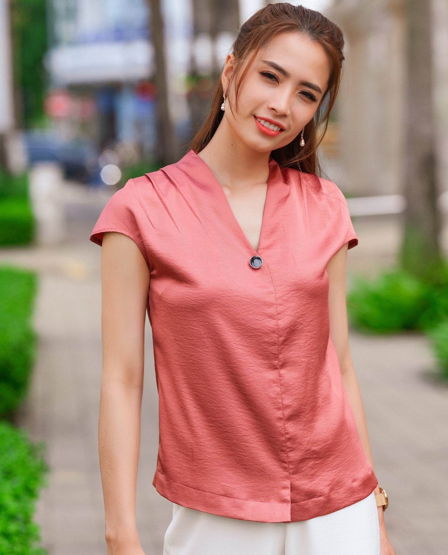 Áo Xếp Ly Vai Nam Du TOP162 - Hity