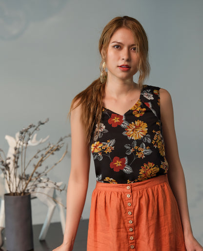 Áo không tay voan chiffon hoa | Thời trang bền vững Hity