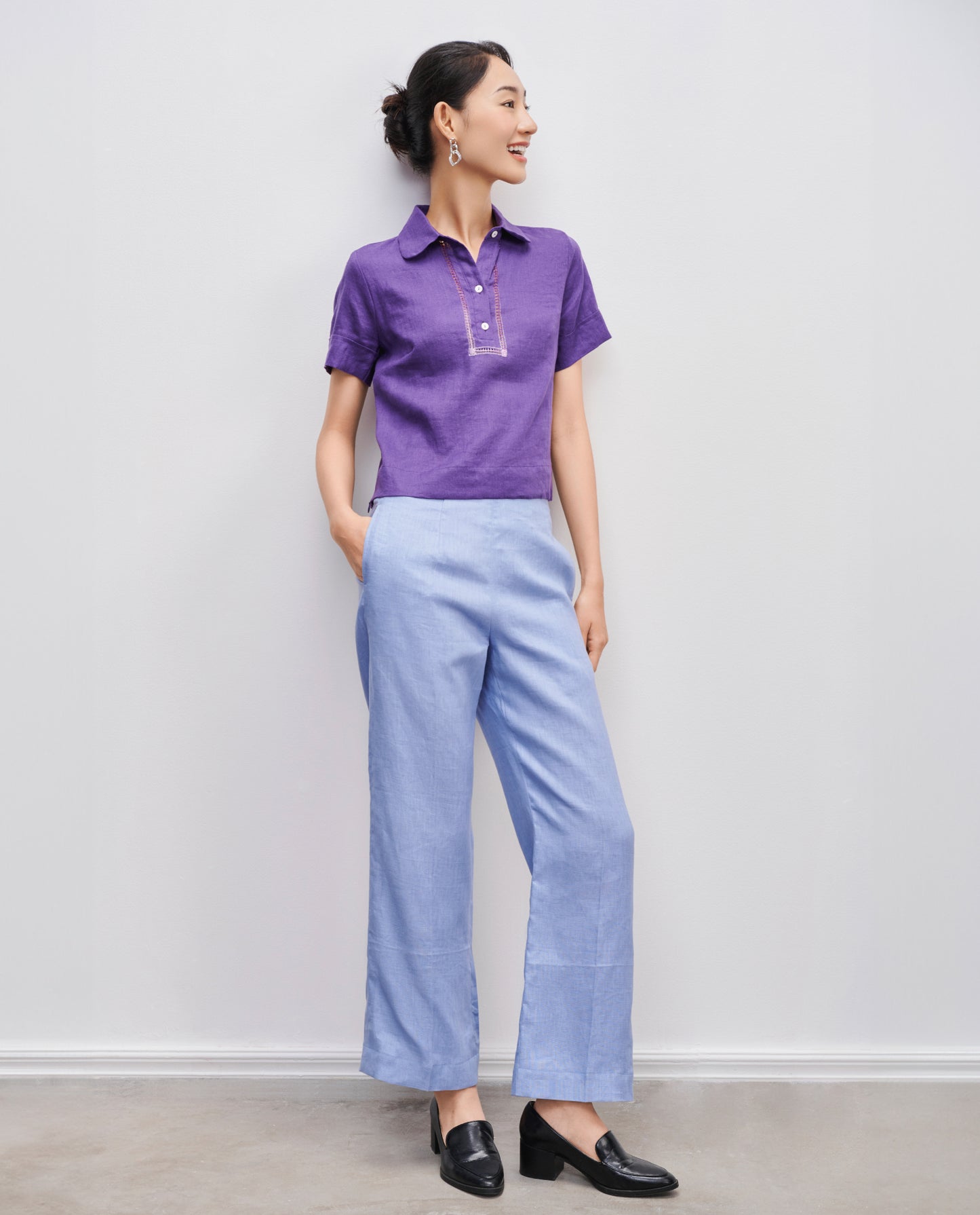 Áo Sơ Mi Linen Thêu Tay Tơ TOP195