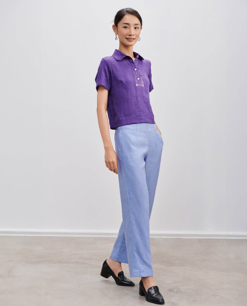 Áo Sơ Mi Linen Thêu Tay Tơ TOP195 - Hity