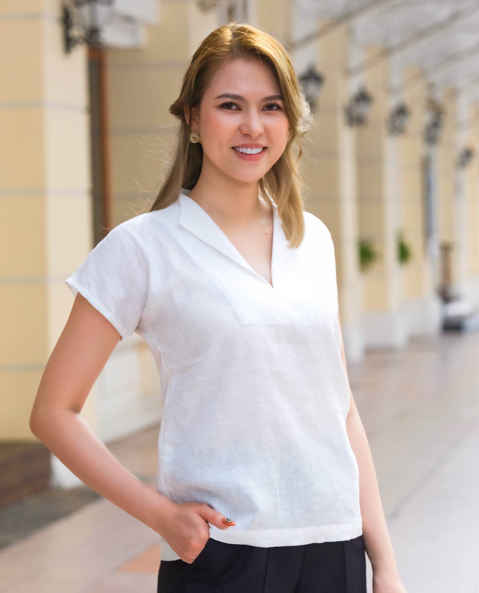 Áo Cổ Ve Linen Sương TOP158 - Hity