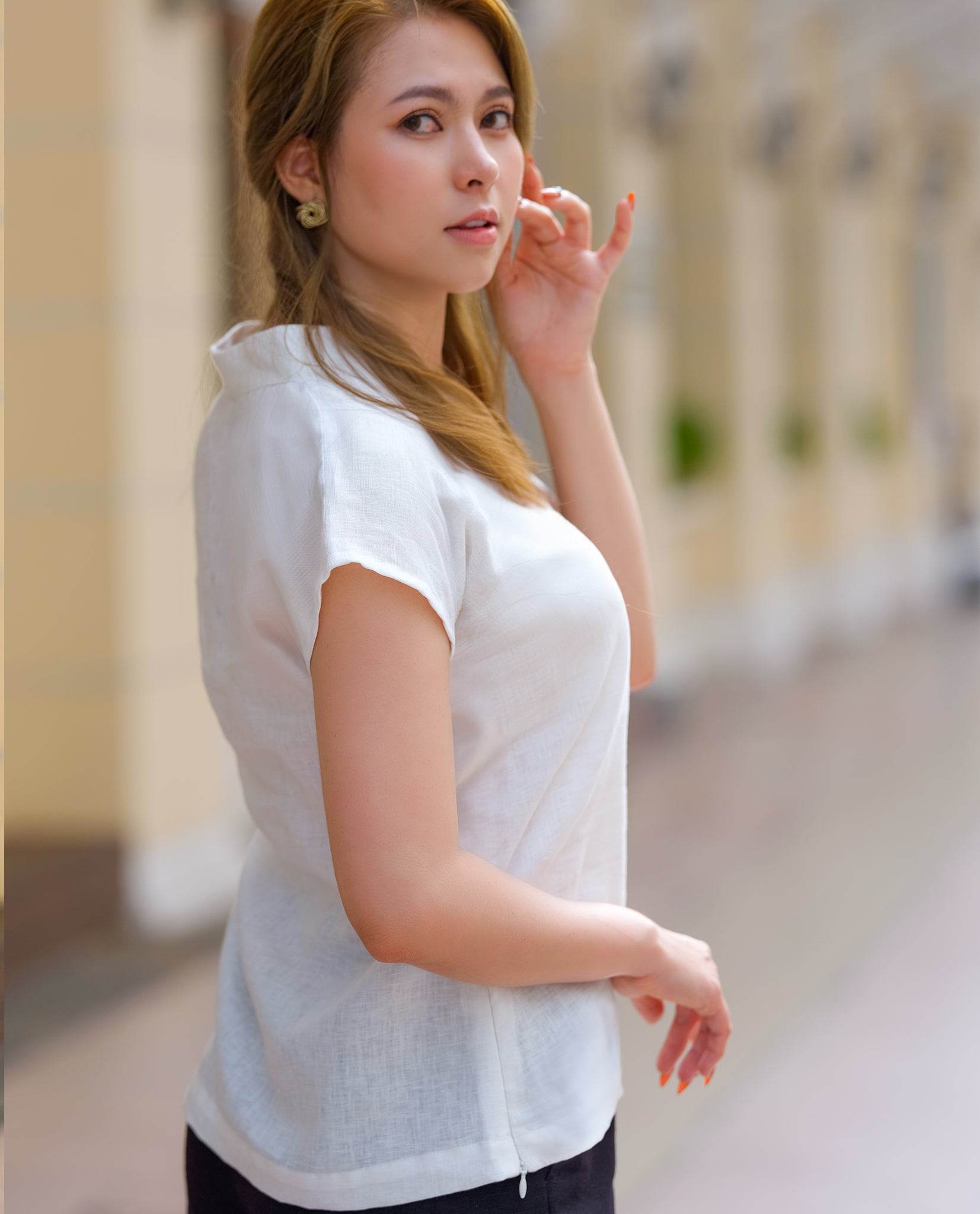 Áo Cổ Ve Linen Sương TOP158 - Hity