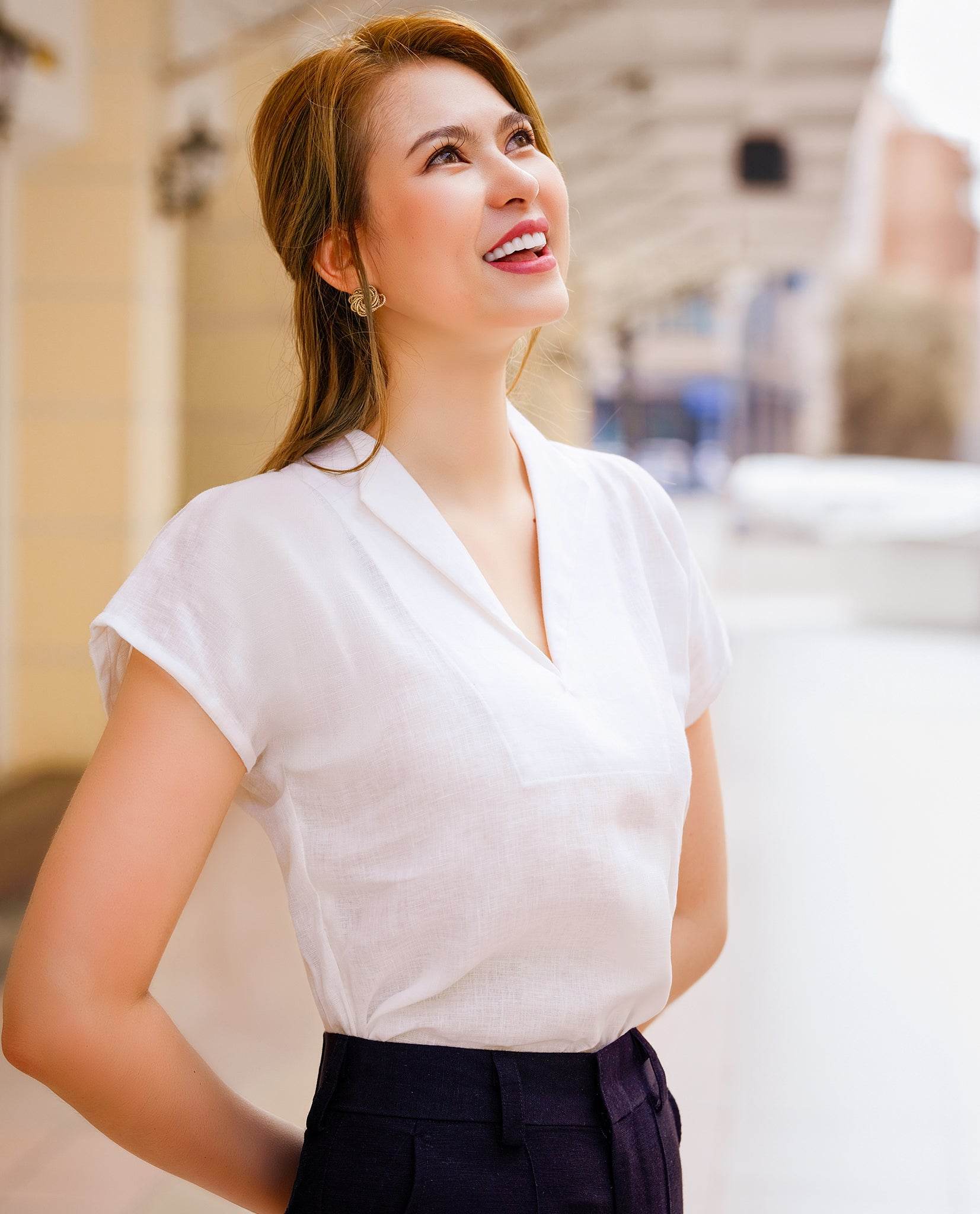 Áo Cổ Ve Linen Sương TOP158 - Hity