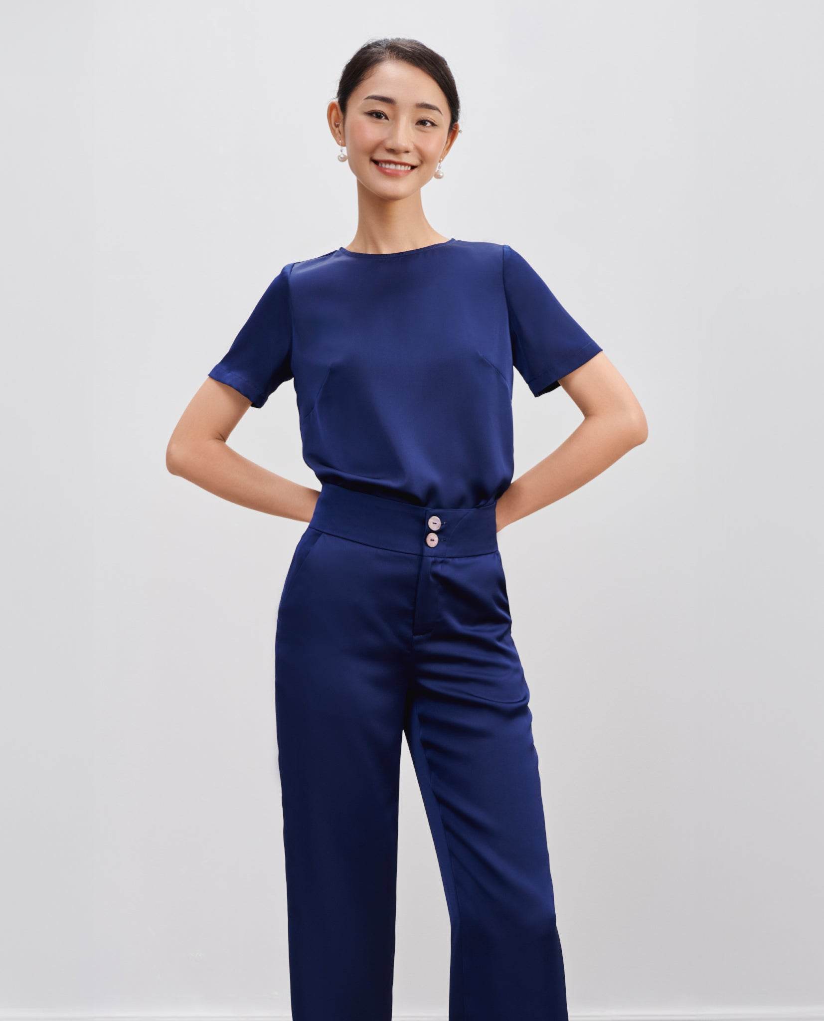 Áo Suông Cổ Tròn Lam TOP216 - Hity