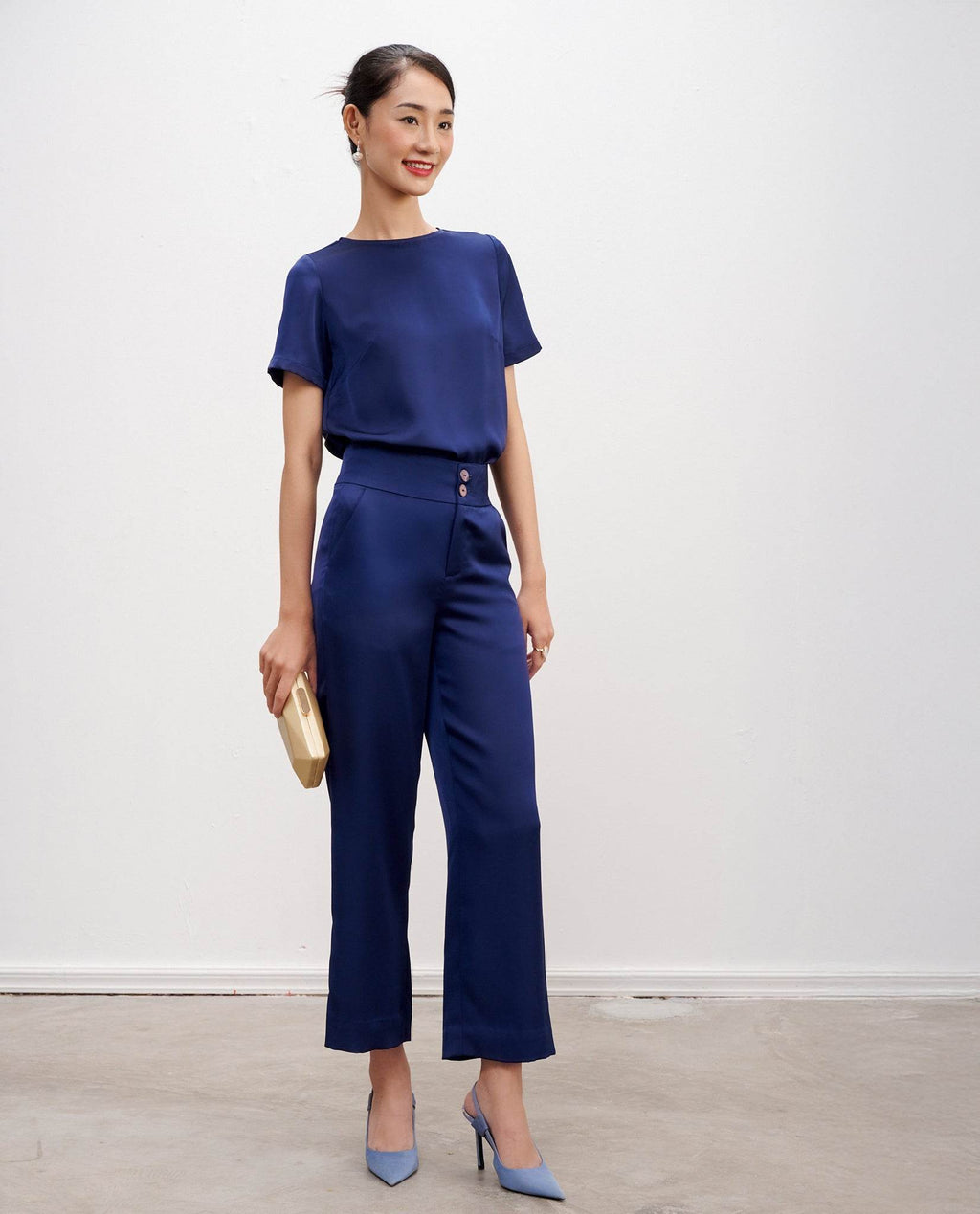 Áo Suông Cổ Tròn Lam TOP216 - Hity