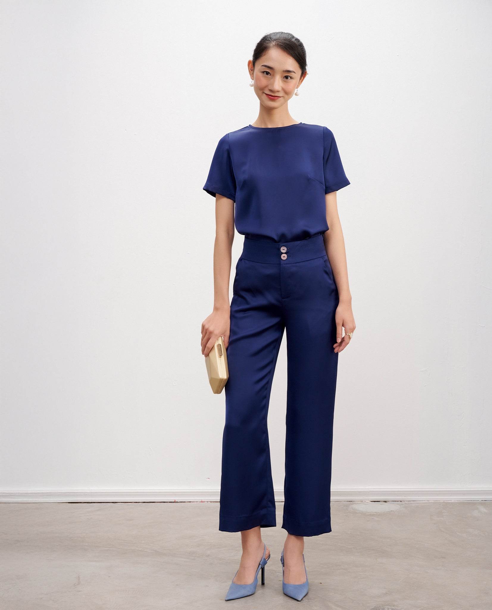Áo Suông Cổ Tròn Lam TOP216 - Hity