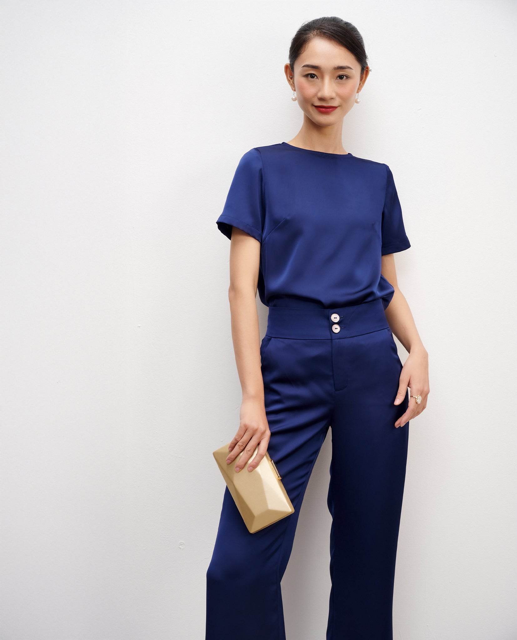 Áo Suông Cổ Tròn Lam TOP216 - Hity