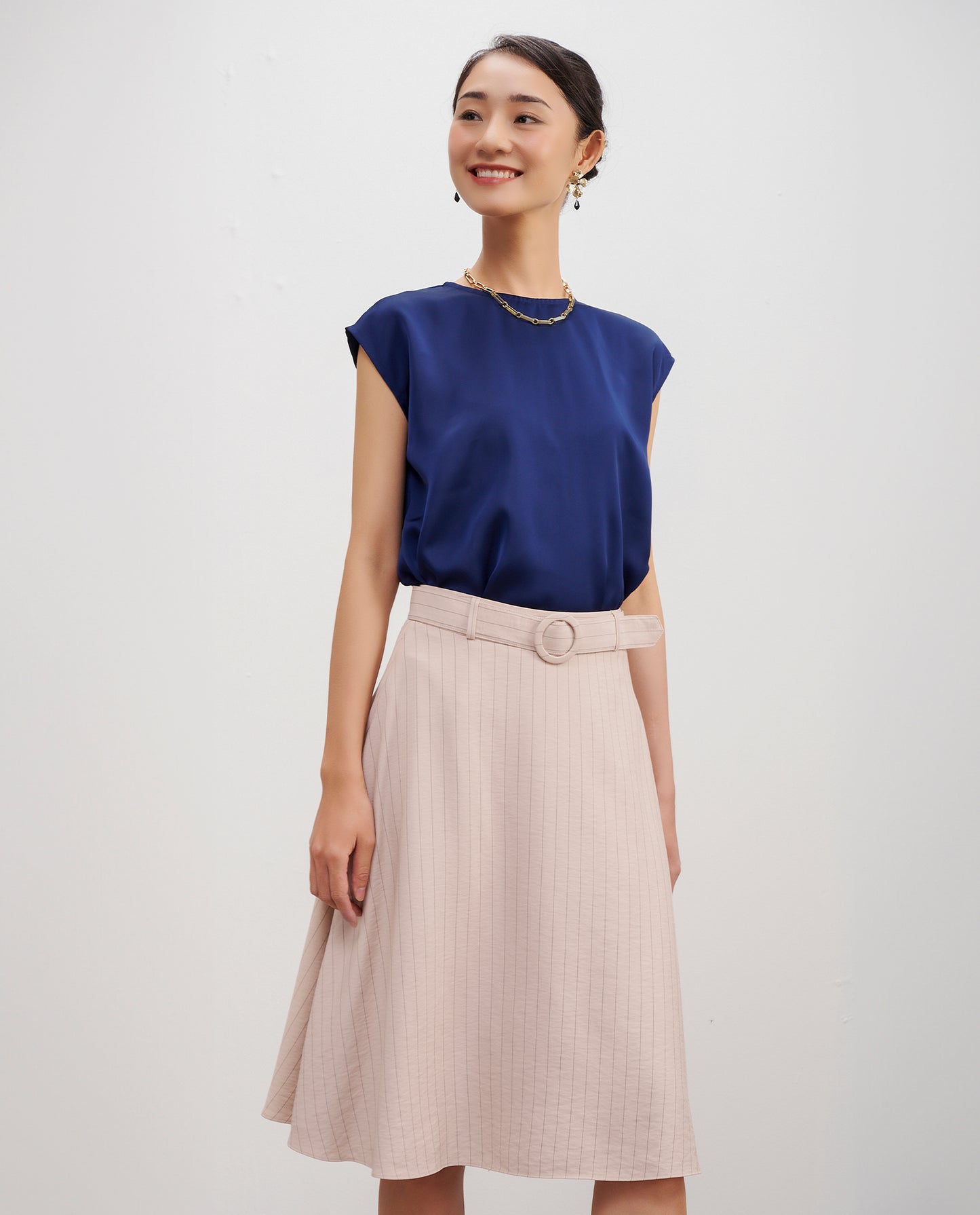 Áo Suông Tay Liền Lam TOP199