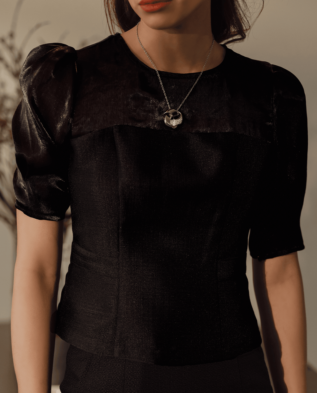 Áo Peplum Tweed Thái Hoà TOP184 - Hity