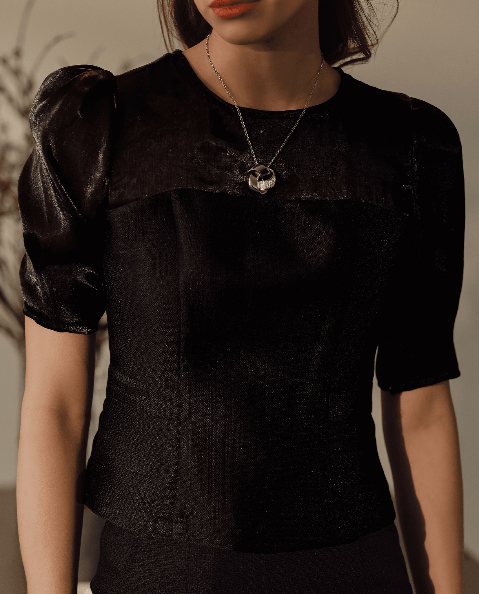 Áo Peplum Tweed Thái Hoà TOP184 - Hity