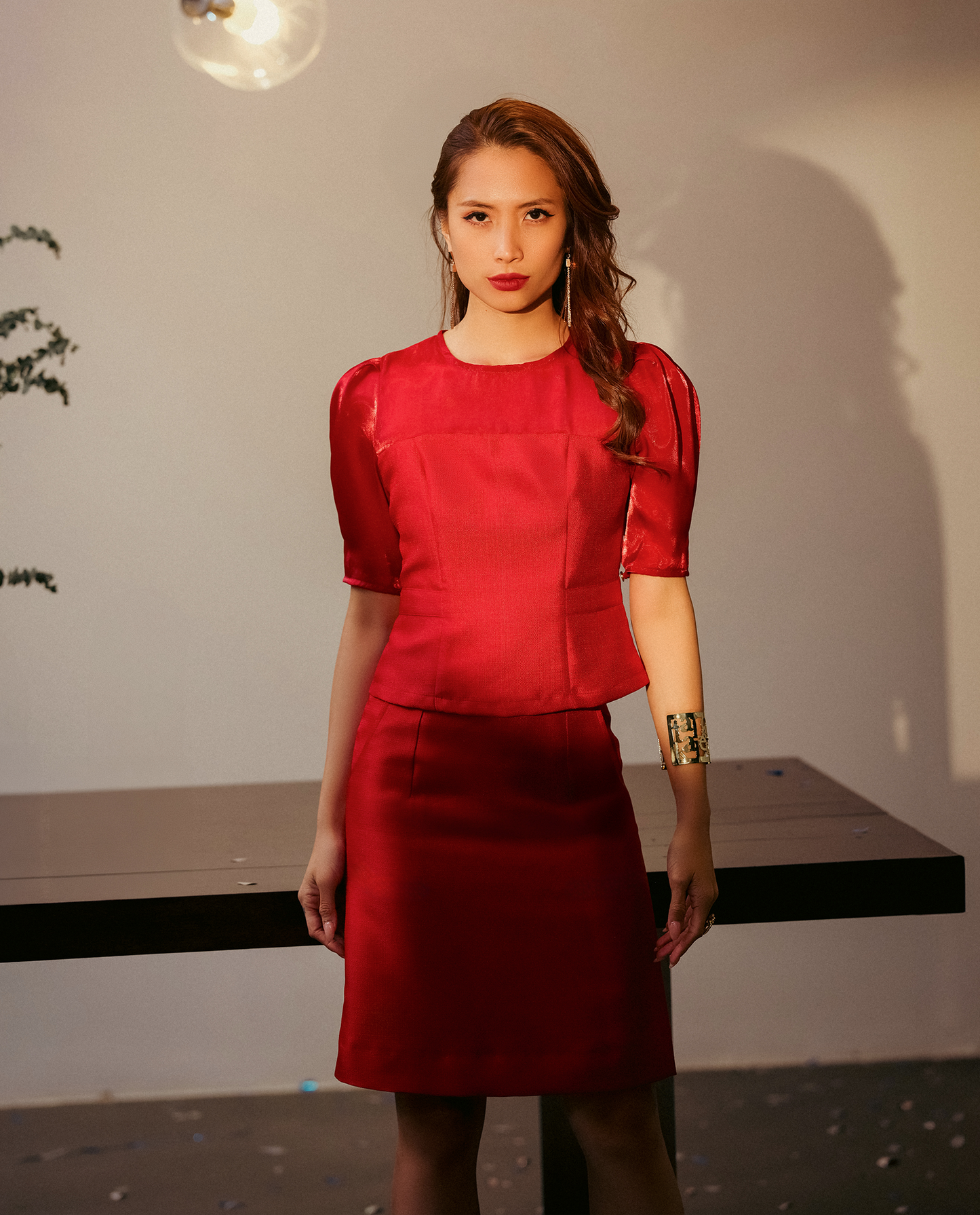 Áo Peplum Tweed Phượng Hoàng TOP184