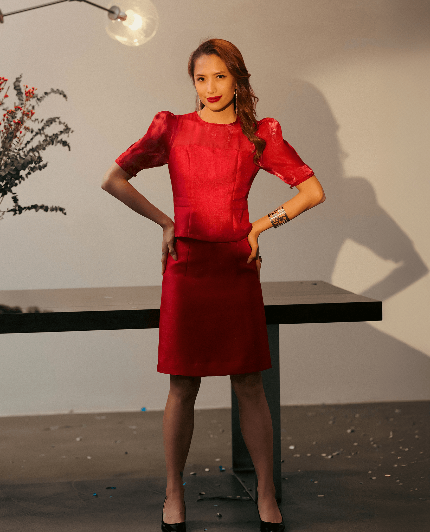 Áo Peplum Tweed Phượng Hoàng TOP184 - Hity