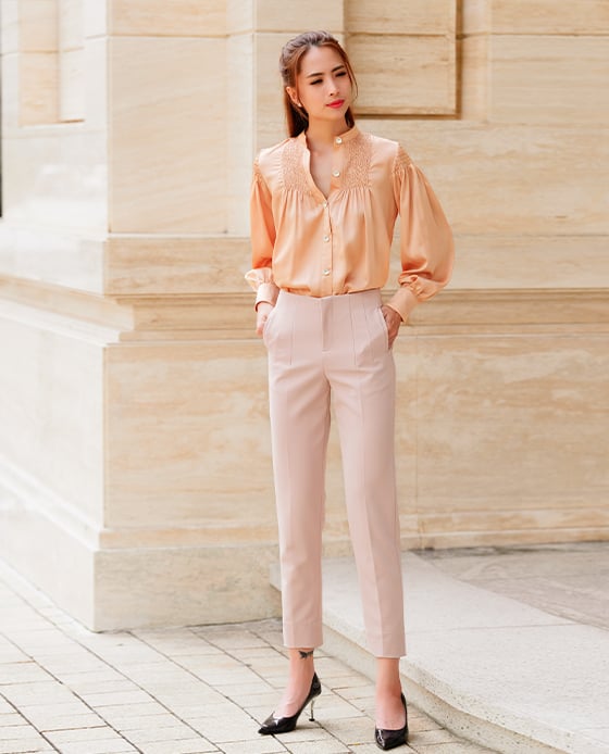 Áo Lụa Smocked Inka TOP163