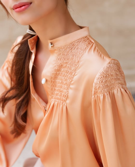 Áo Lụa Smocked Inka TOP163