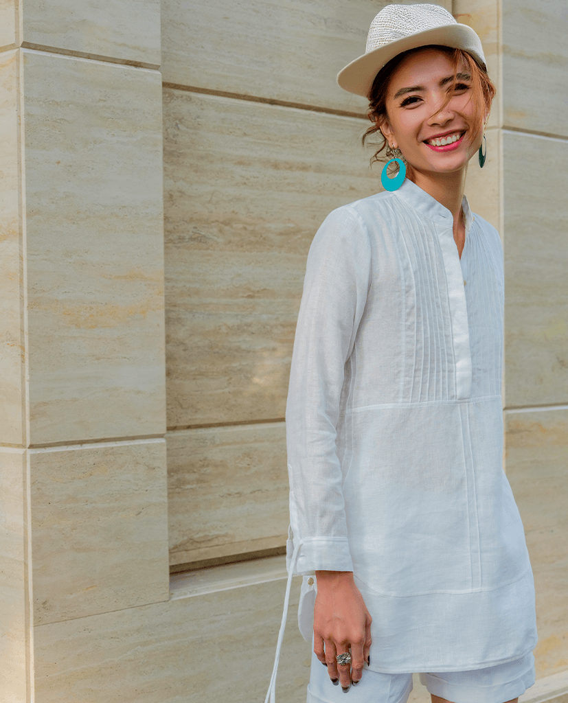 Áo Sơ Mi Cổ Trụ Linen Lan TOP154 - Hity