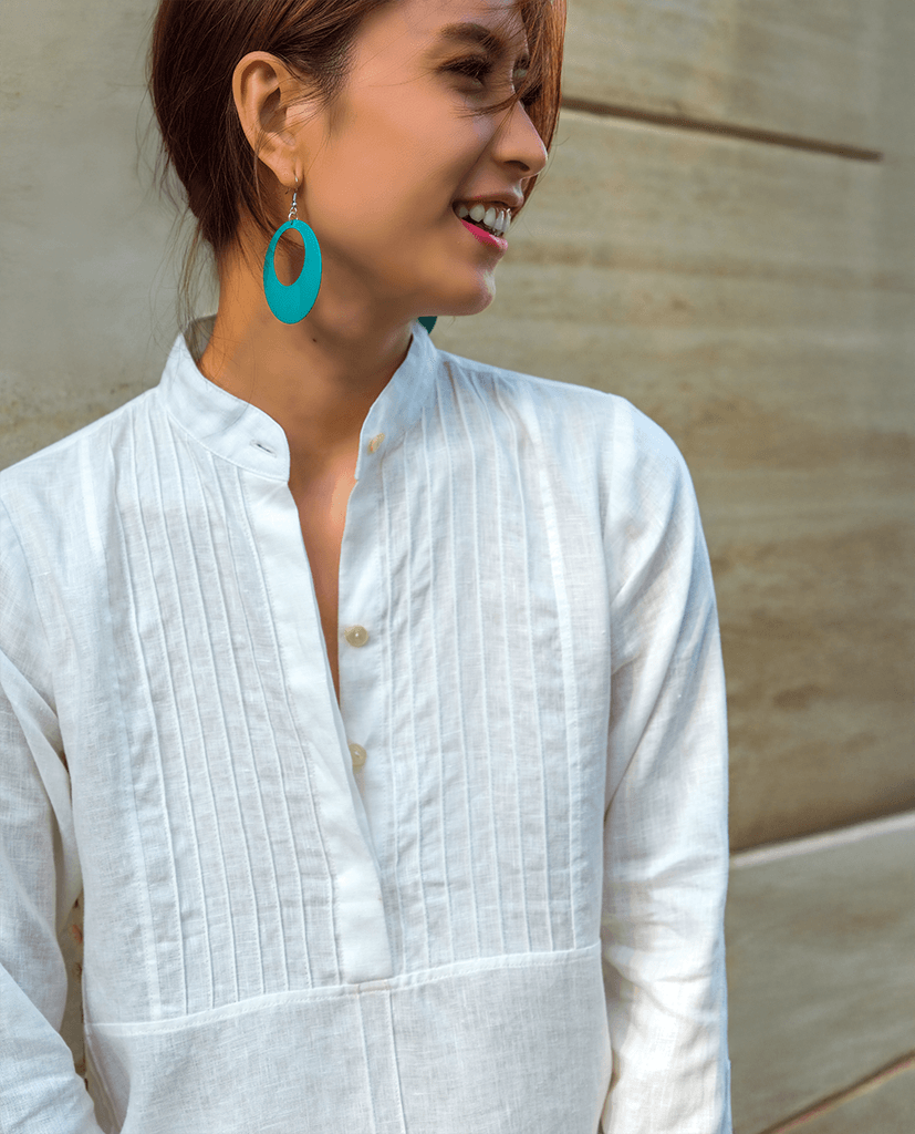 Áo Sơ Mi Cổ Trụ Linen Lan TOP154 - Hity