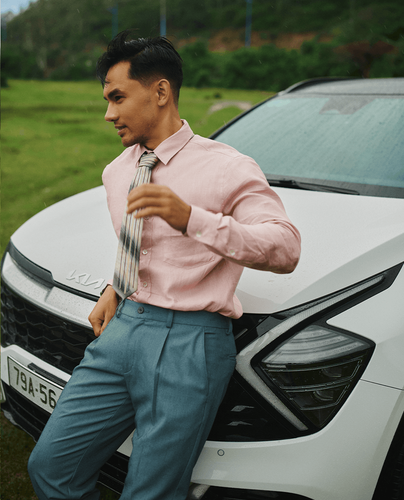 Áo Sơ Mi Linen Hồng Sa TOPM05 - Hity