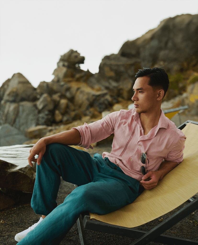 Áo Sơ Mi Linen Thêu Tay Nam Tử TOPM06 - Hity