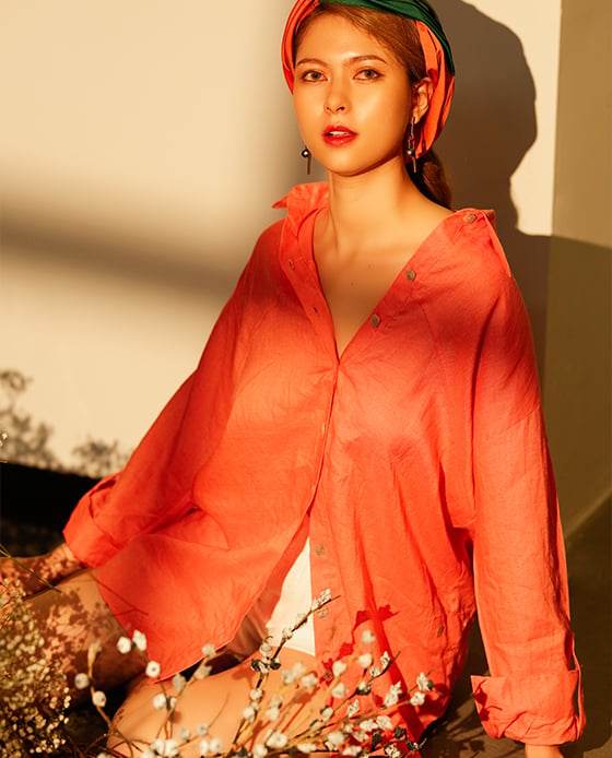 Áo Sơ Mi Oversized Linen San Hô TOP175 - Hity