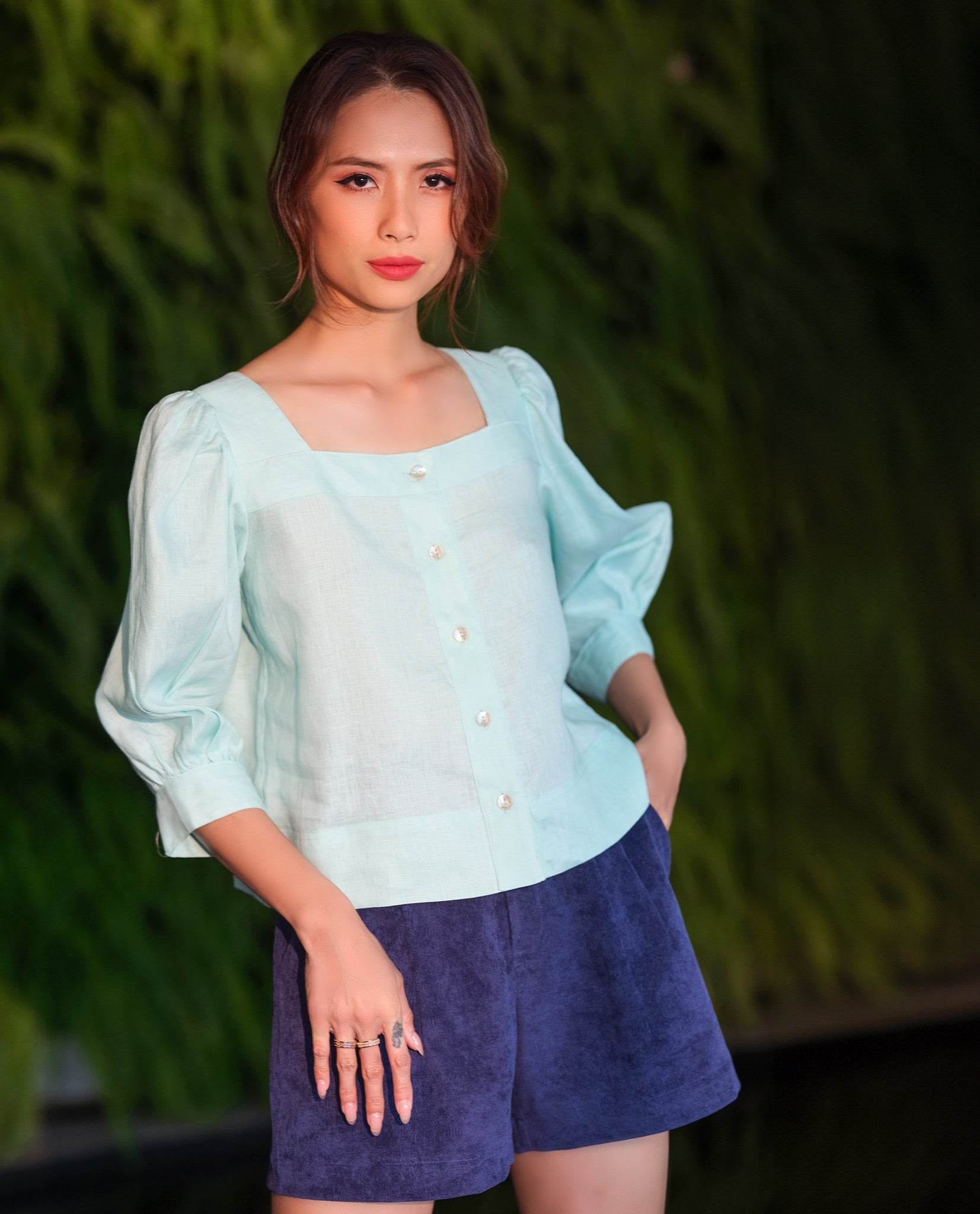 Áo Linen Croptop Ngọc TOP132 - Hity