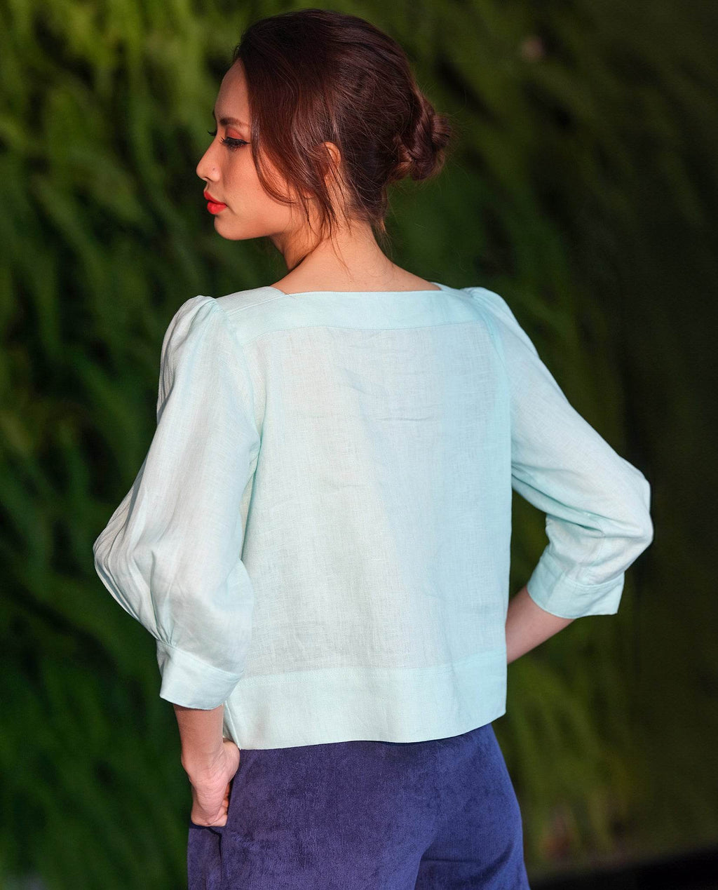 Áo Linen Croptop Ngọc TOP132 - Hity