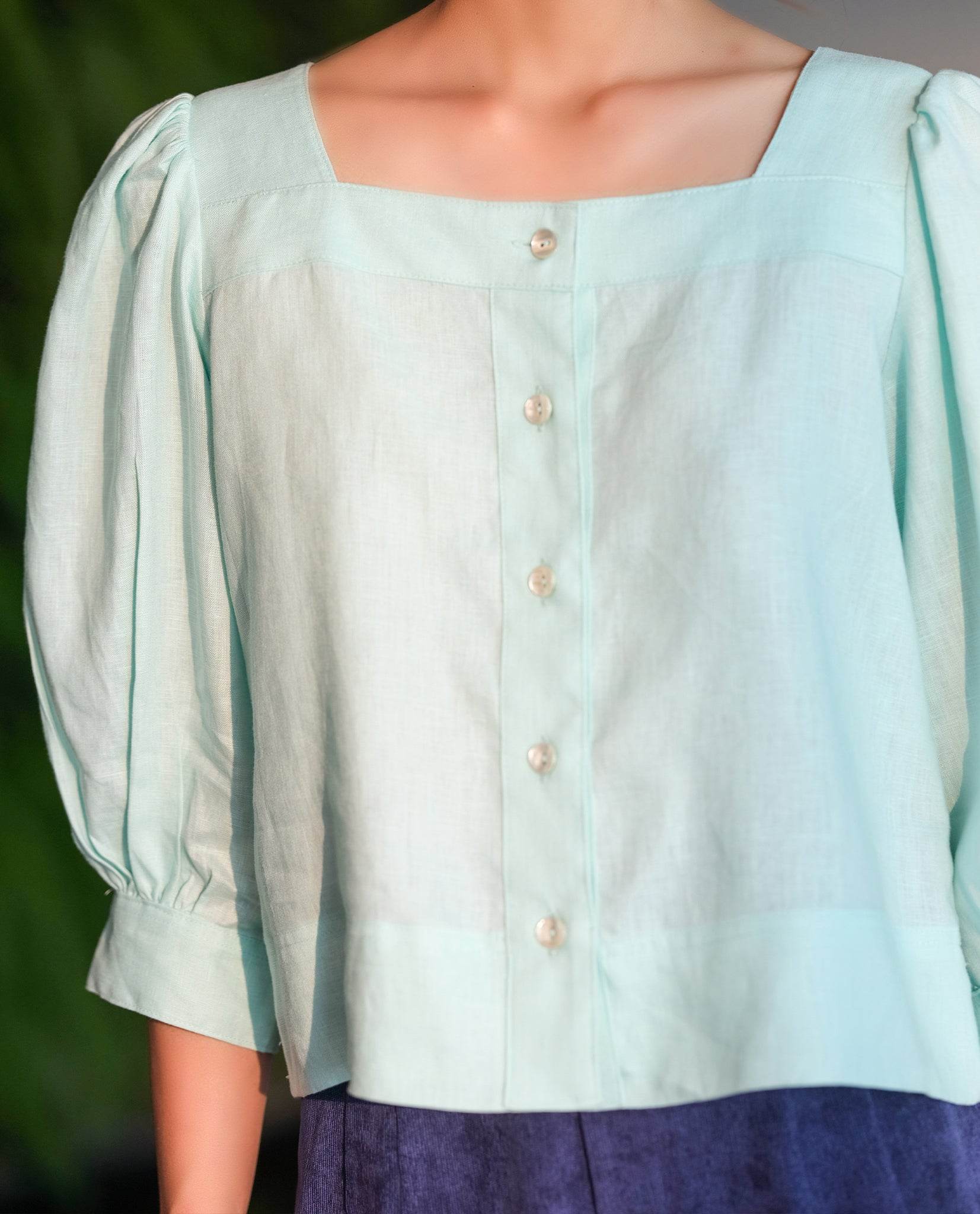 Áo Linen Croptop Ngọc TOP132 - Hity