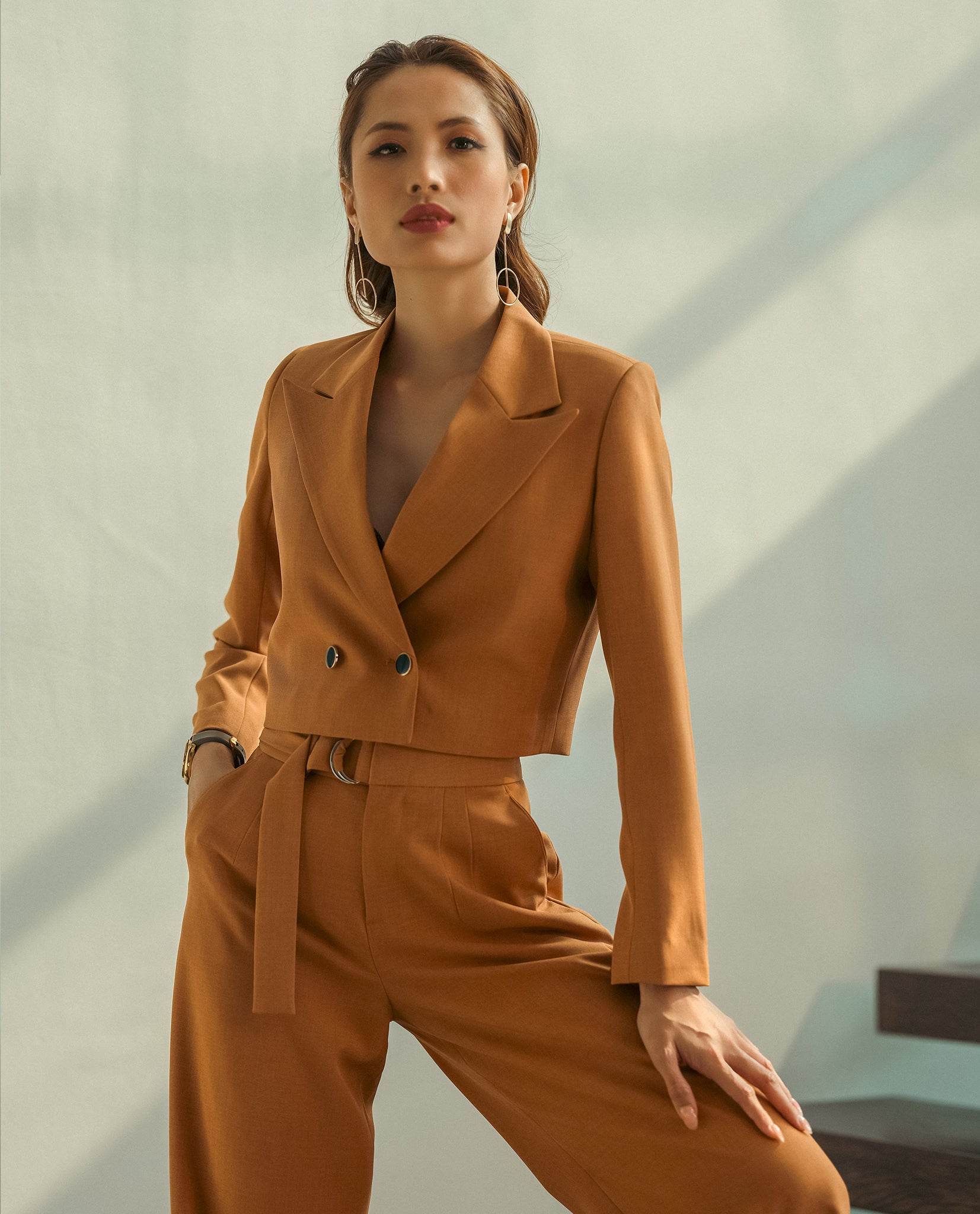 Áo Blazer Crop Mộc Ban TOP176 - Hity