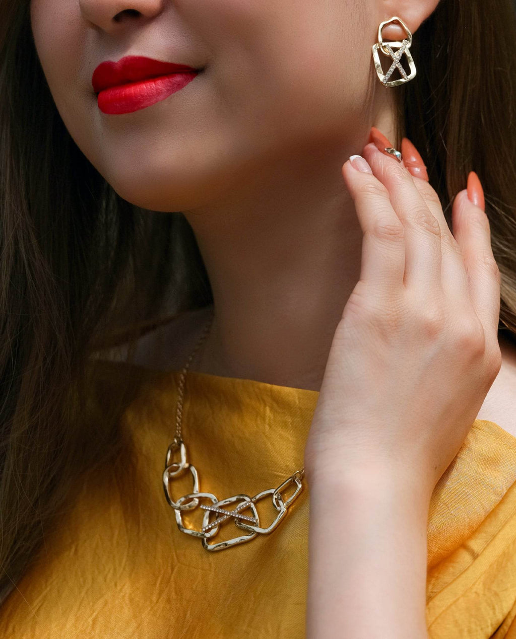 Bộ Vòng Cổ Bông Tai Đa Giác ACC167 - Hity