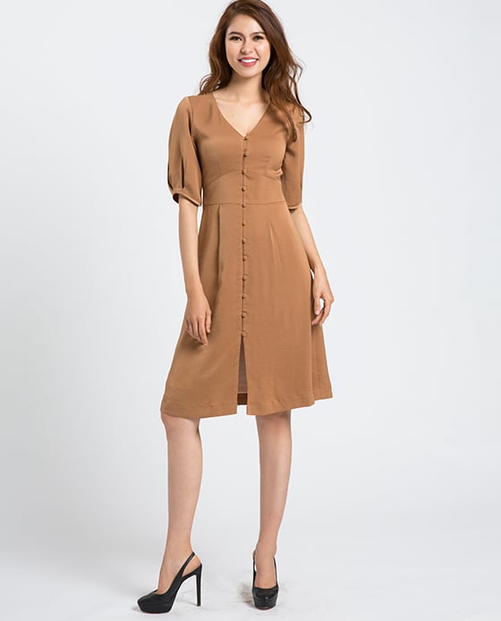 Đầm Ôm Eo Latte DRE077