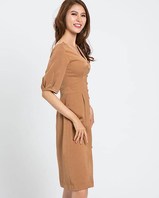 Đầm Ôm Eo Latte DRE077 - Hity