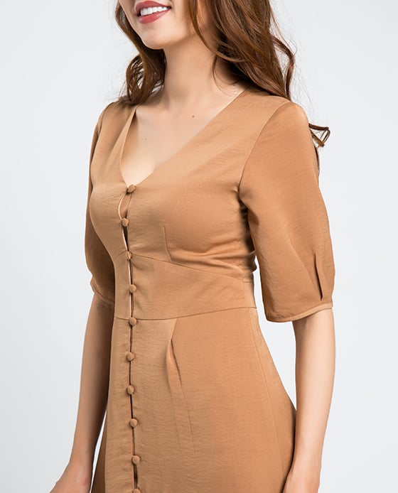 Đầm Ôm Eo Latte DRE077