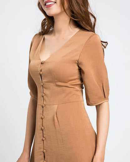 Đầm Ôm Eo Latte DRE077