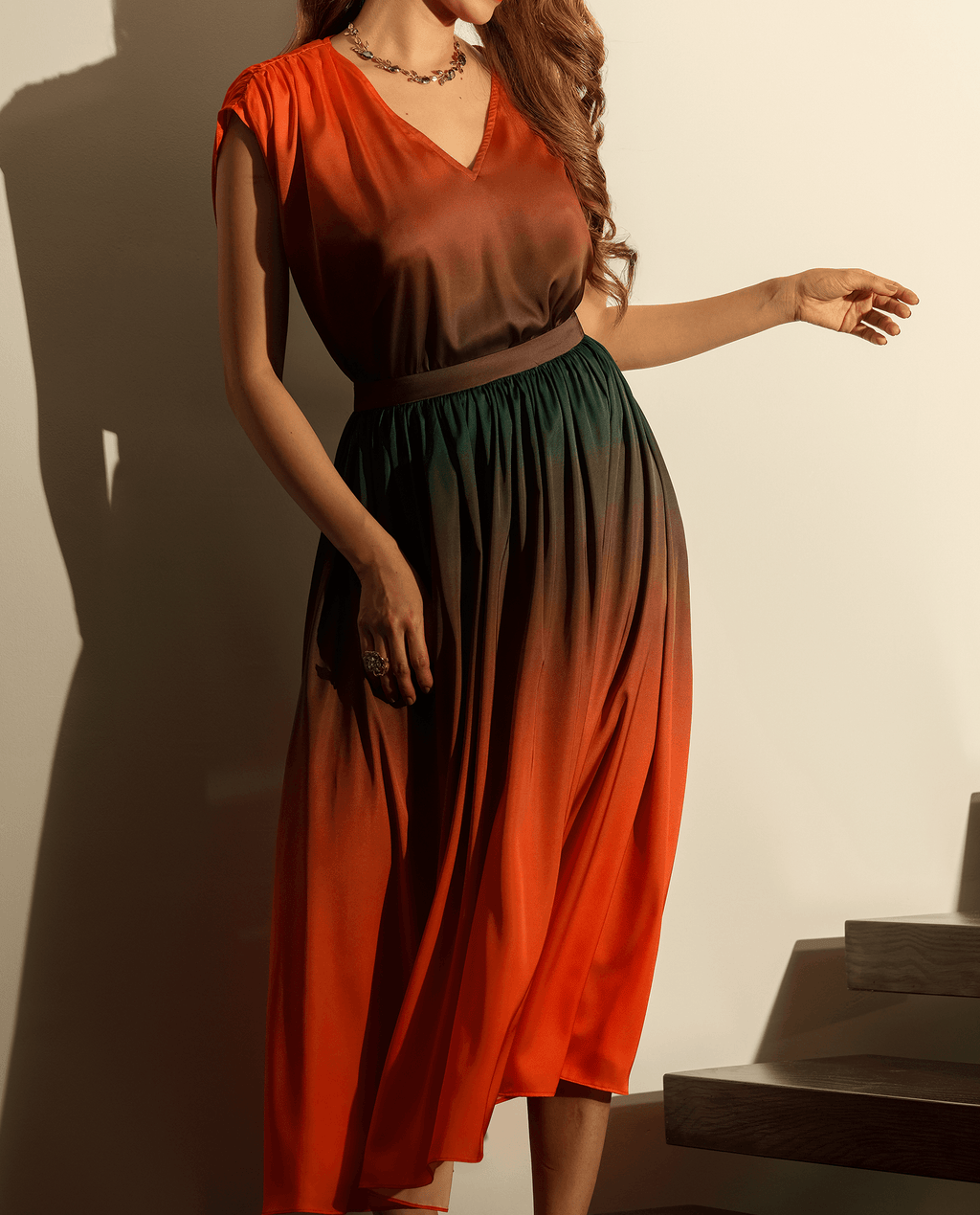 Váy Maxi Ombre Hoàng Hôn SKI040 - Hity