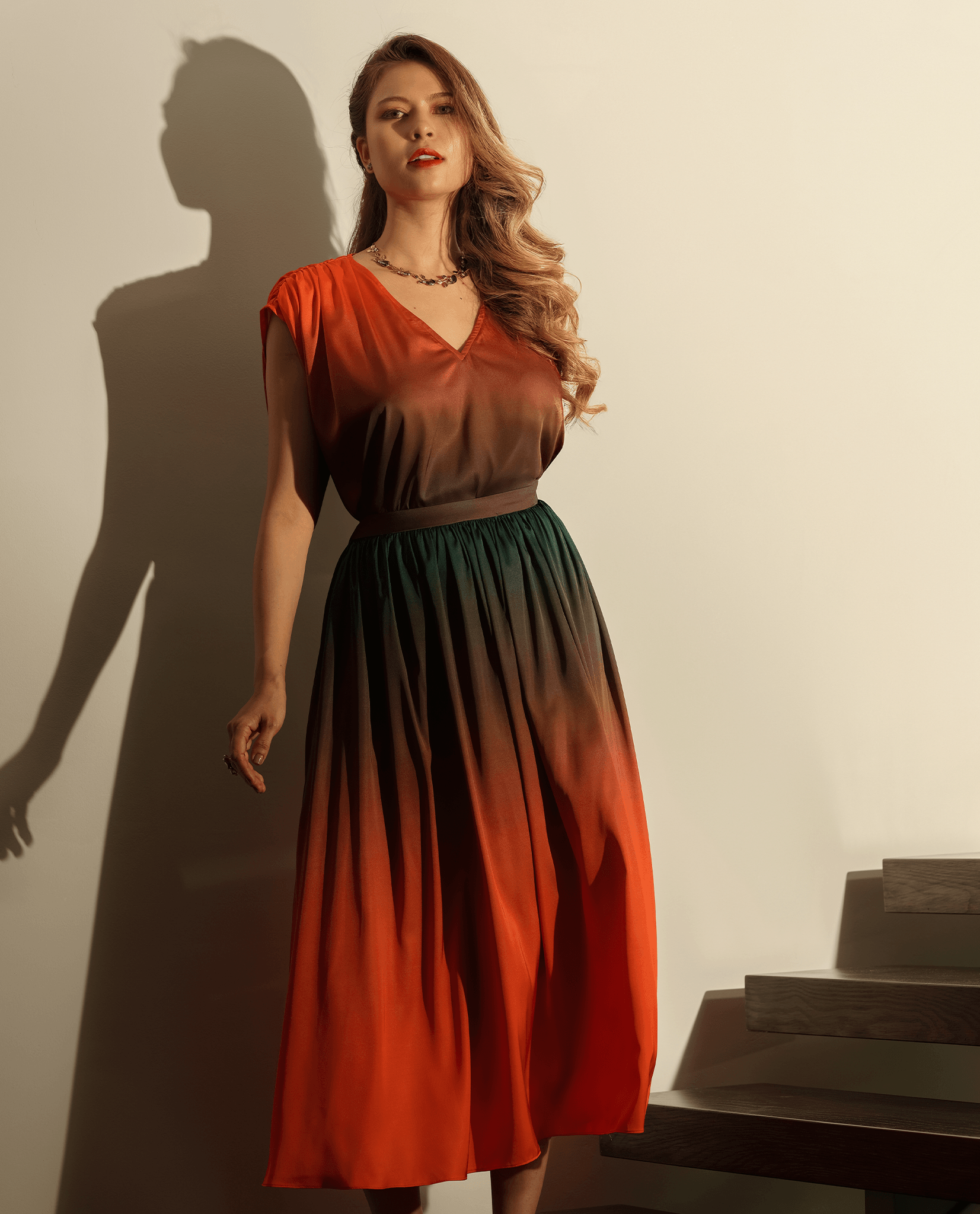 Váy Maxi Ombre Hoàng Hôn SKI040 - Hity