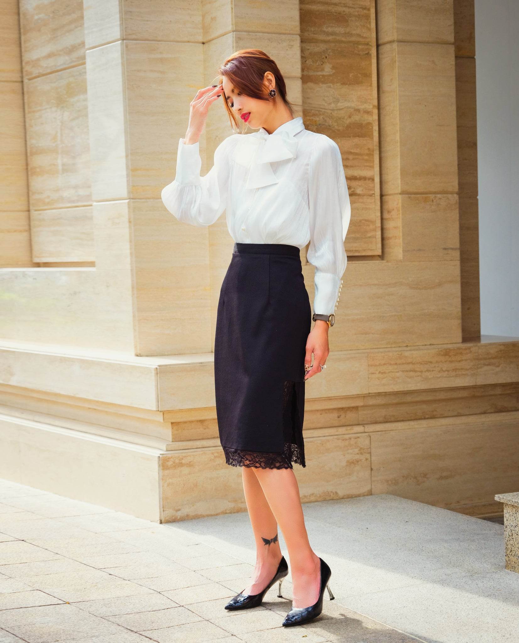 Áo Sơ Mi Organza Ngà TOP149 - Hity