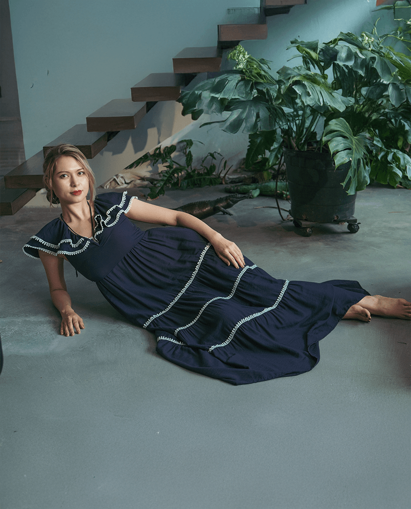 Đầm Maxi Thâm Lam DRE175 - Hity