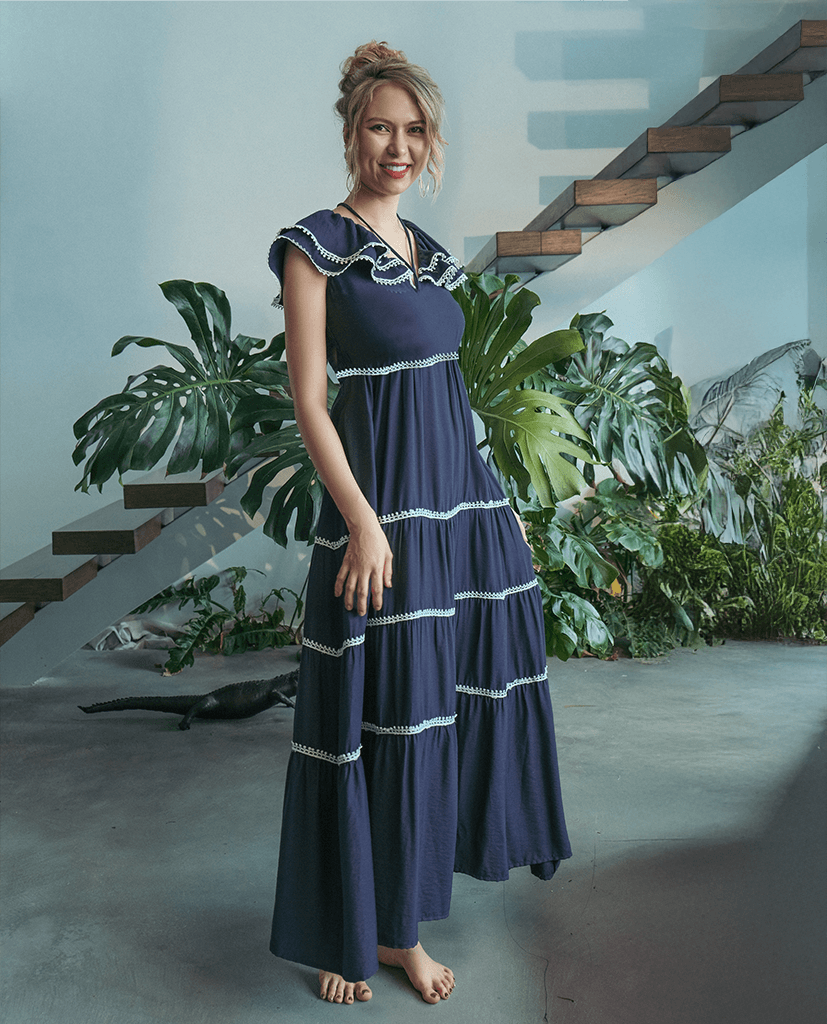 Đầm Maxi Thâm Lam DRE175 - Hity