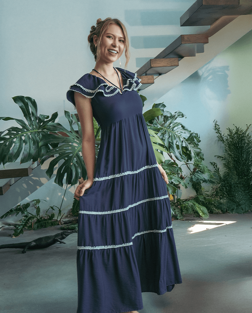 Đầm Maxi Thâm Lam DRE175 - Hity