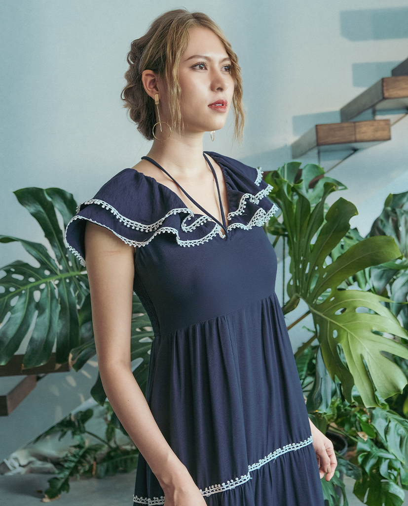 Đầm Maxi Thâm Lam DRE175