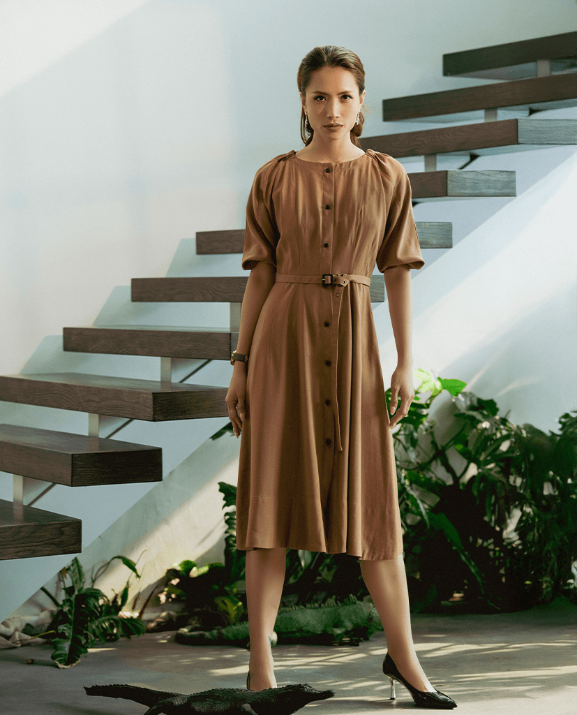 Đầm Midi Cotton An Nhiên DRE160 - Hity