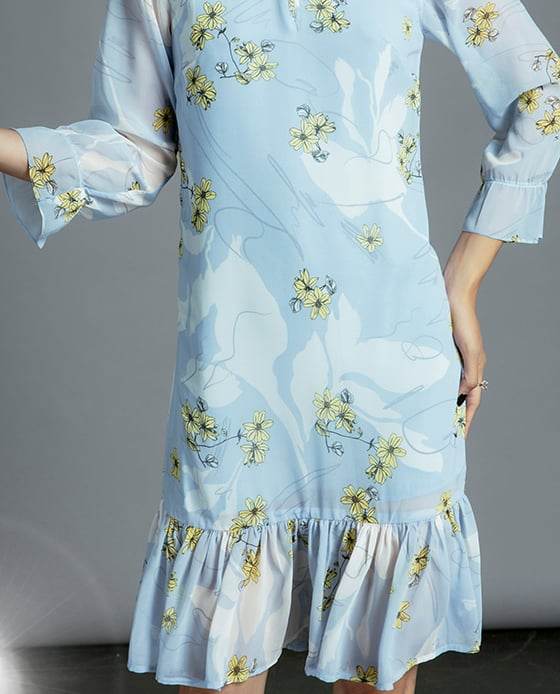 Đầm Suông Hoa Hạ Vàng DRE104 - Hity