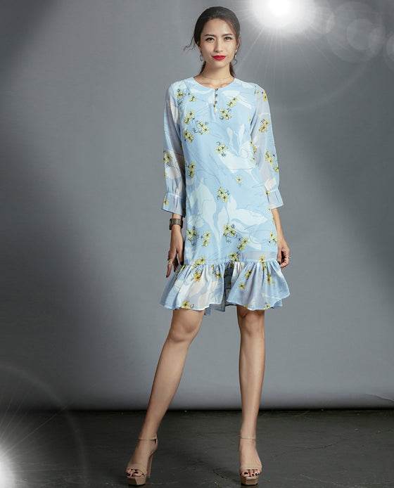 Đầm Suông Hoa Hạ Vàng DRE104 - Hity